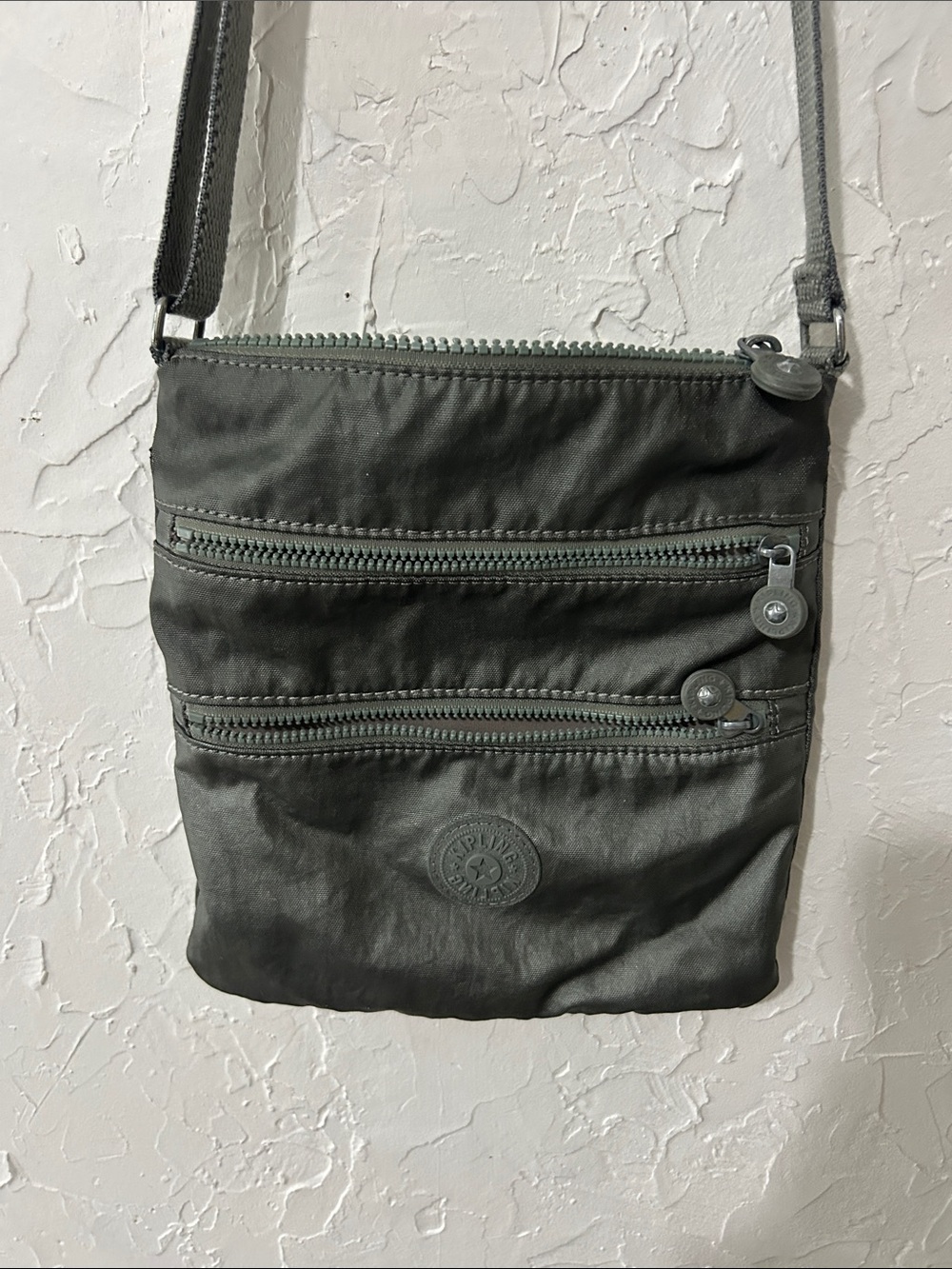 Kipling Dark Gray Compact Crossbody Messenger Bag